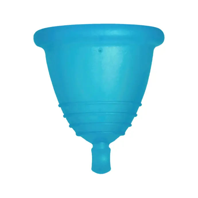 Me Luna® Menstruatiecup | Soft | Shorty XL | Cyaan | met Balletje