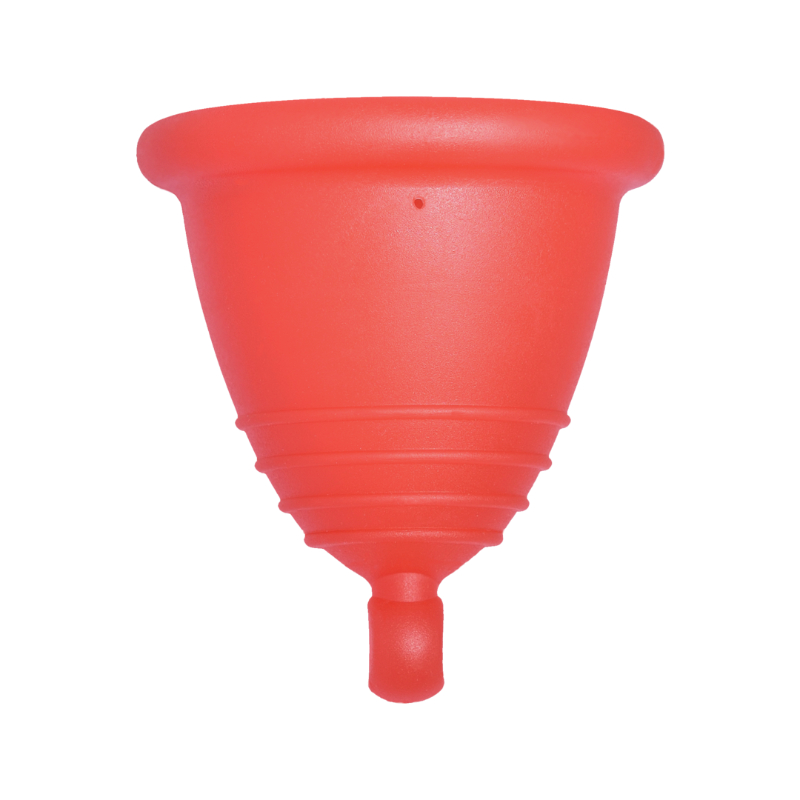 Me Luna® Menstruatiecup | Classic | Shorty L | Rood | met Balletje