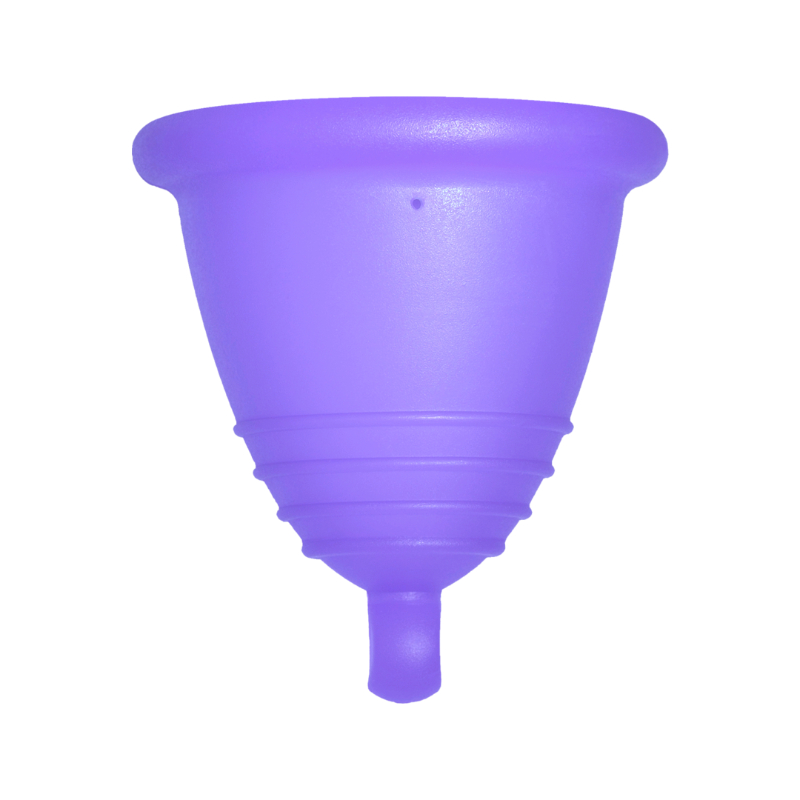 Me Luna® Menstruatiecup | Sport | Shorty L | Blauw-violet | met Balletje