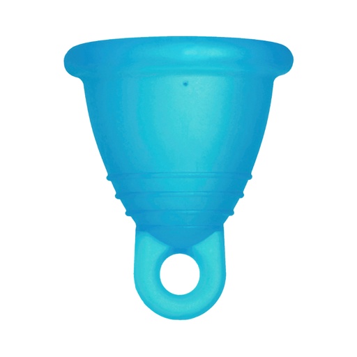[4260554382250] Me Luna® Menstruatiecup | Soft | Shorty L | Cyaan | met Ring