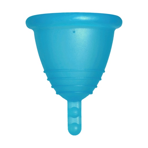 [4260554382328] Me Luna® Menstruatiecup | Soft | Shorty L | Cyaan | met Steeltje