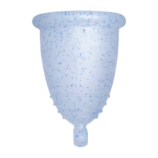 [4260554380775] Me Luna® Menstruatiecup | Classic | M | Blauwe glitters | met Balletje
