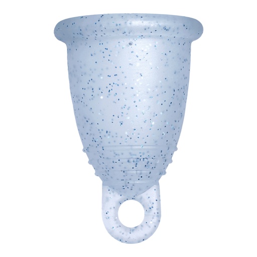 [4260554380812] Me Luna® Menstruatiecup | Classic | L | Blauwe glitters | met Ring