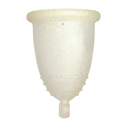 [4260554381574] Me Luna® Menstruatiecup | Sport | XL | Gouden glitters | met Balletje